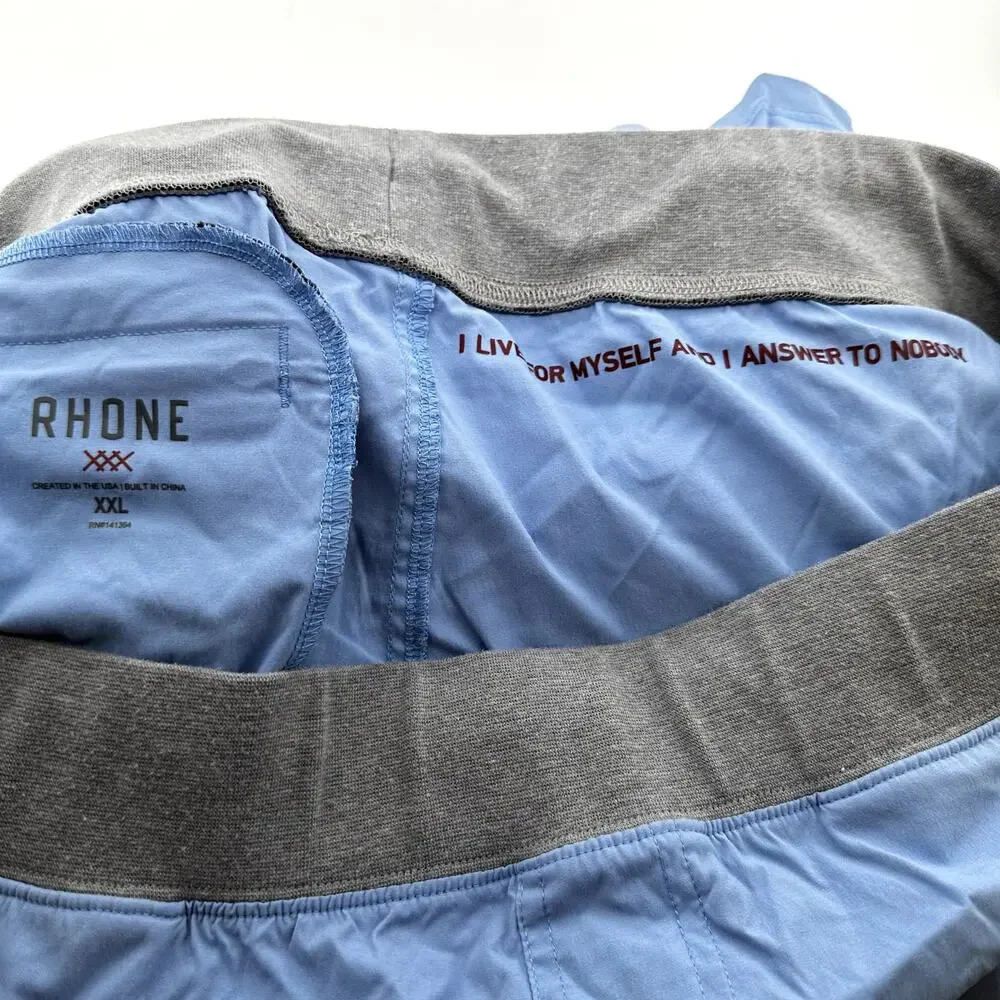 RHONE OG 7 Bullit Short Elastic Waist Pull On Athletic Workout XXL Blue